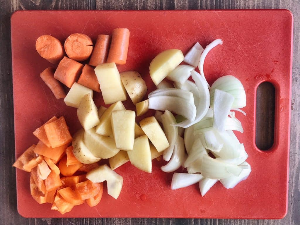 Vegan Chili Cheese Sauce Rough Cut Vegetables