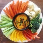 Vegan Chili Cheese Sauce with Vegetable Plate