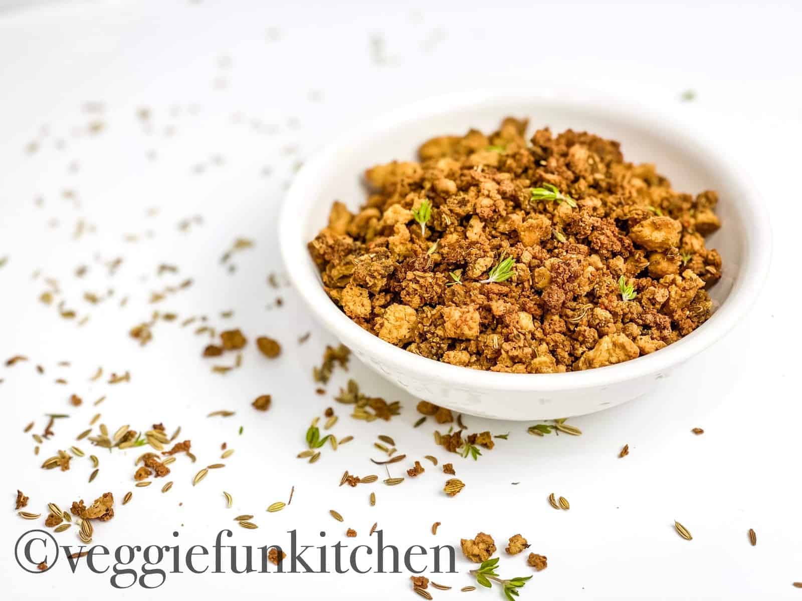 OvenBaked Sausage Tofu Crumbles with Extra Firm Tofu Veggie Fun Kitchen