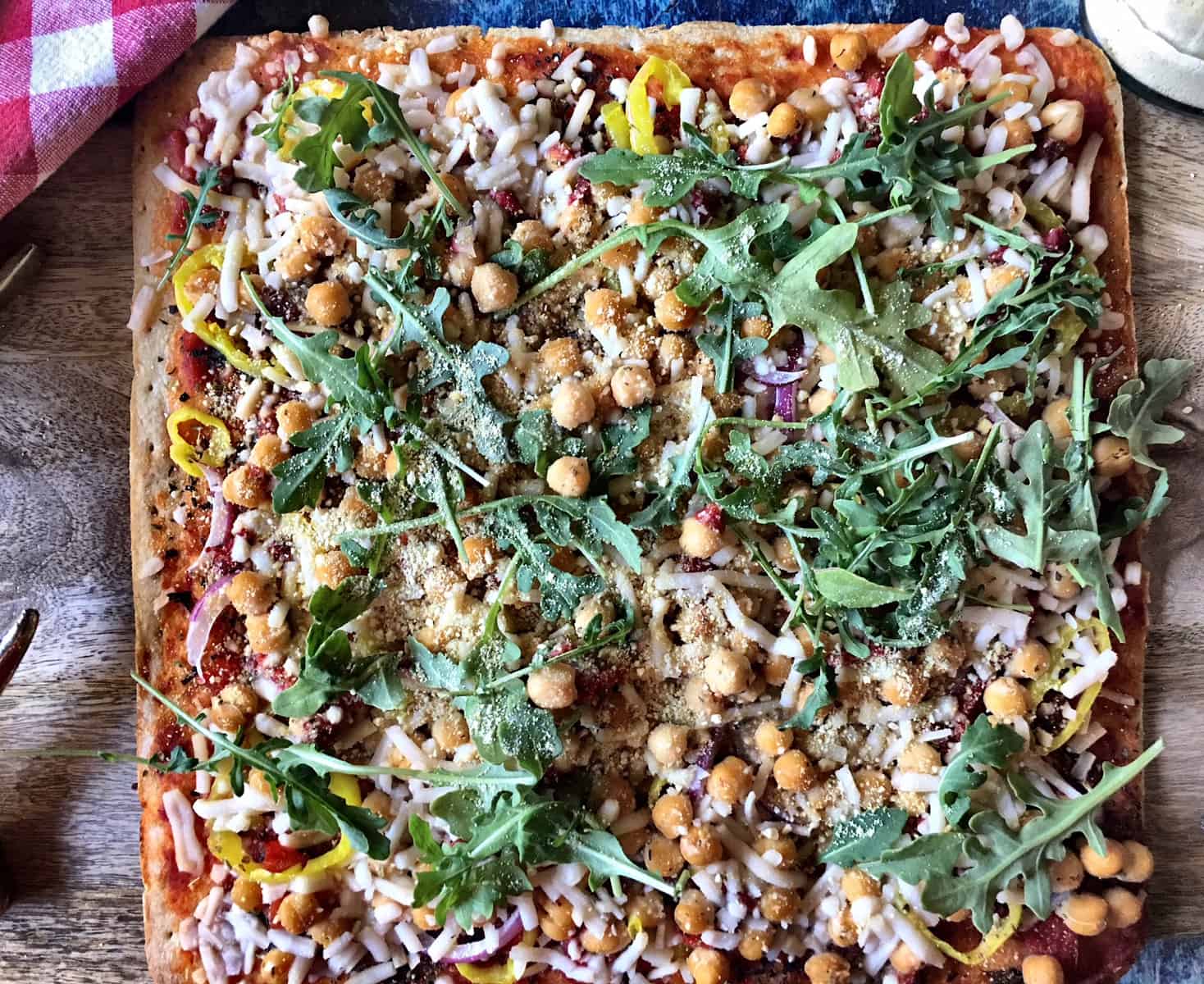 Chickpea Topped Pizza