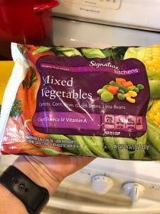 Frozen mixed vegetables for Mexican Casserole