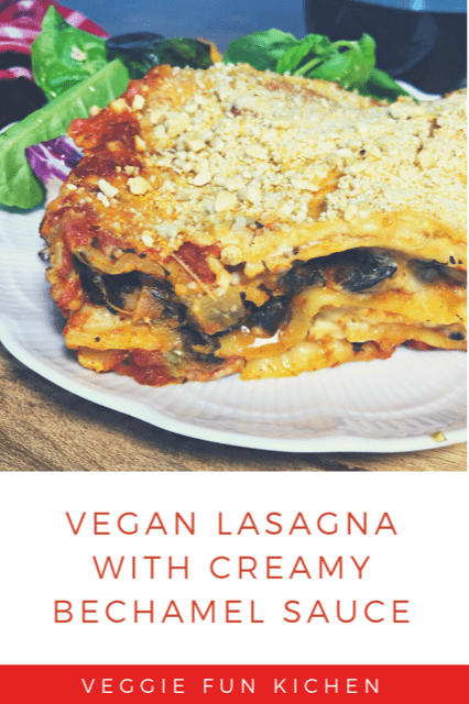 Vegan lasagna with bechamel 
