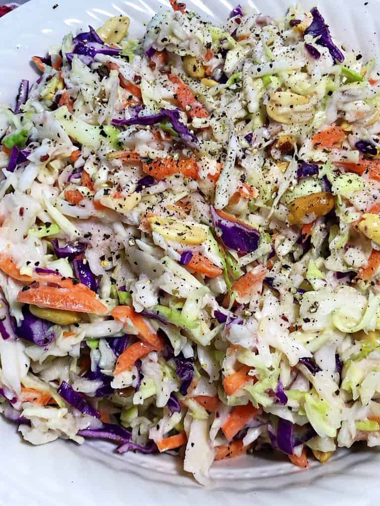 Red Wine Vinegar Coleslaw With Peanuts Veggie Fun Kitchen