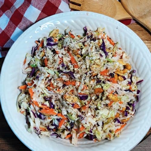 Red Wine Vinegar Coleslaw With Peanuts Veggie Fun Kitchen