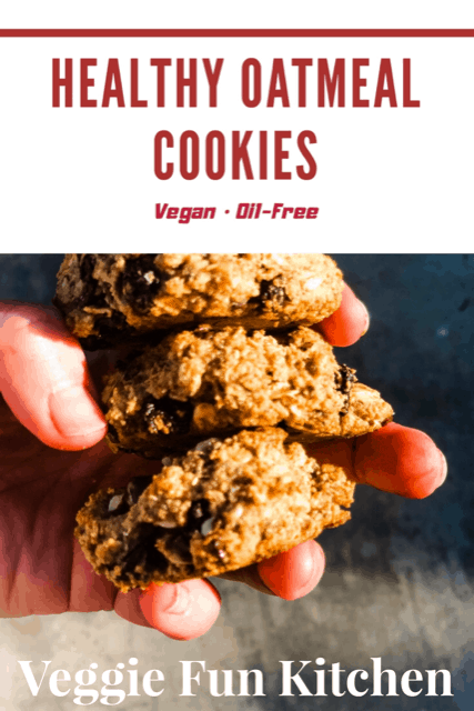 3 healthy oatmeal cookies held in hand