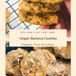 banana cookies in hand and on plate frosted
