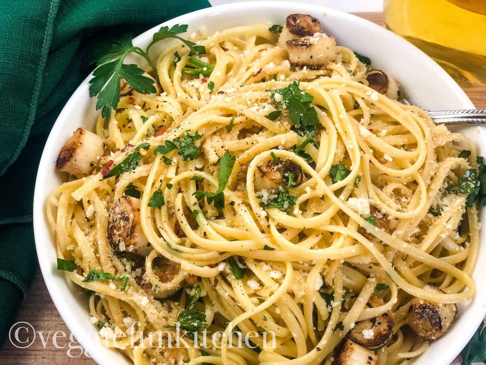 Vegan Scampi in Lemon Garlic White Wine Sauce Veggie Fun Kitchen