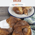 monkey bread on a plate with text overlay