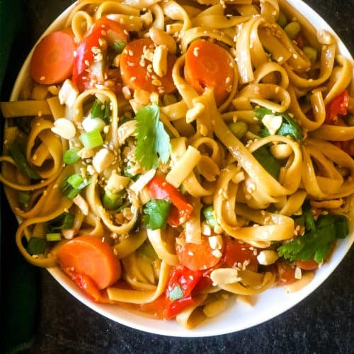 Asian Inspired Peanut Butter Noodles Instant Pot Veggie Fun Kitchen