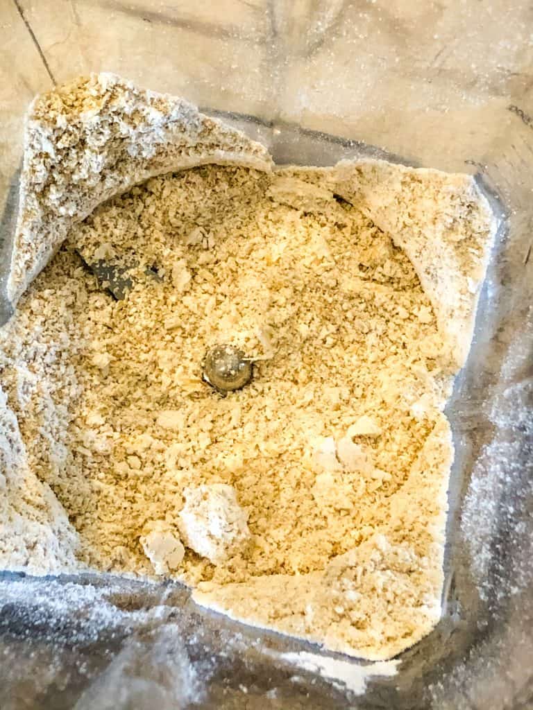 oat flour being blended in high-speed blender
