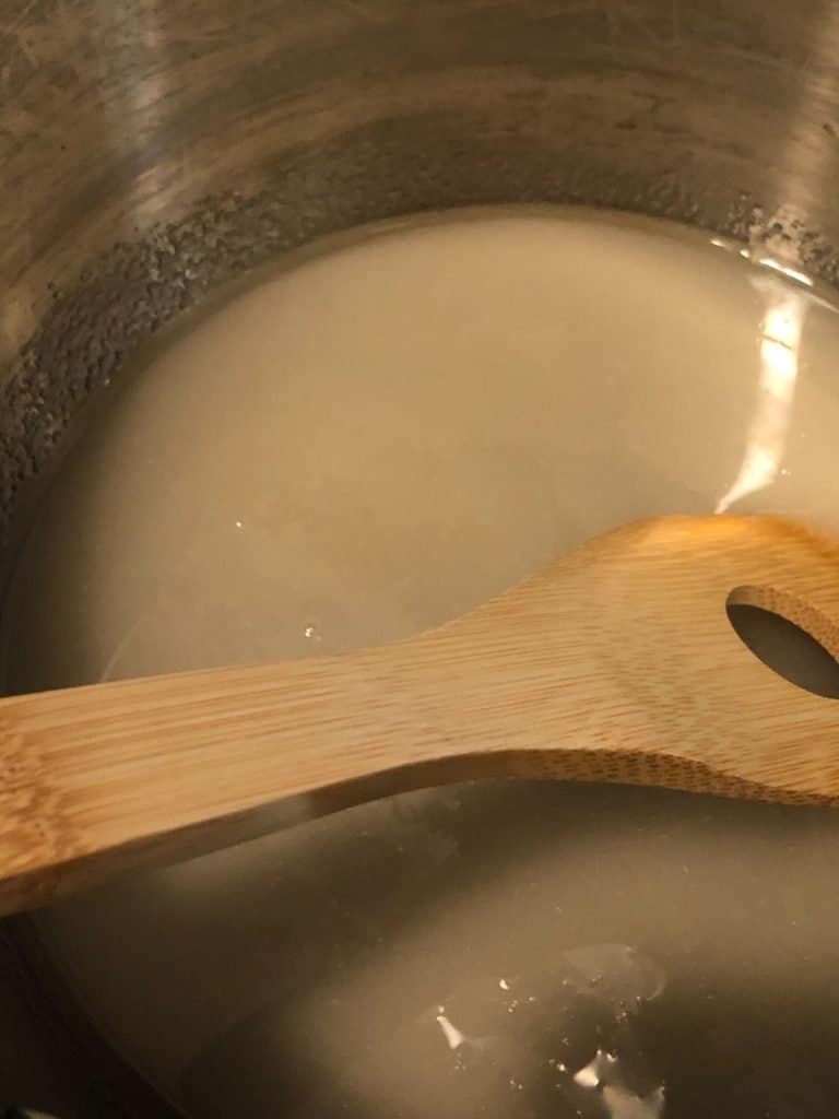stirring together the sugar, water, and cornstarch