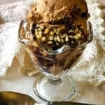 chocolate almond mocha ice cream in dish