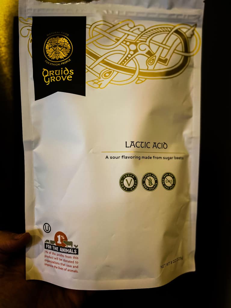 vegan lactic acid in a package