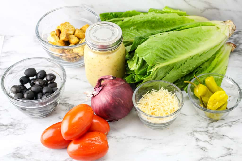 ingredients needed to make Italian salad
