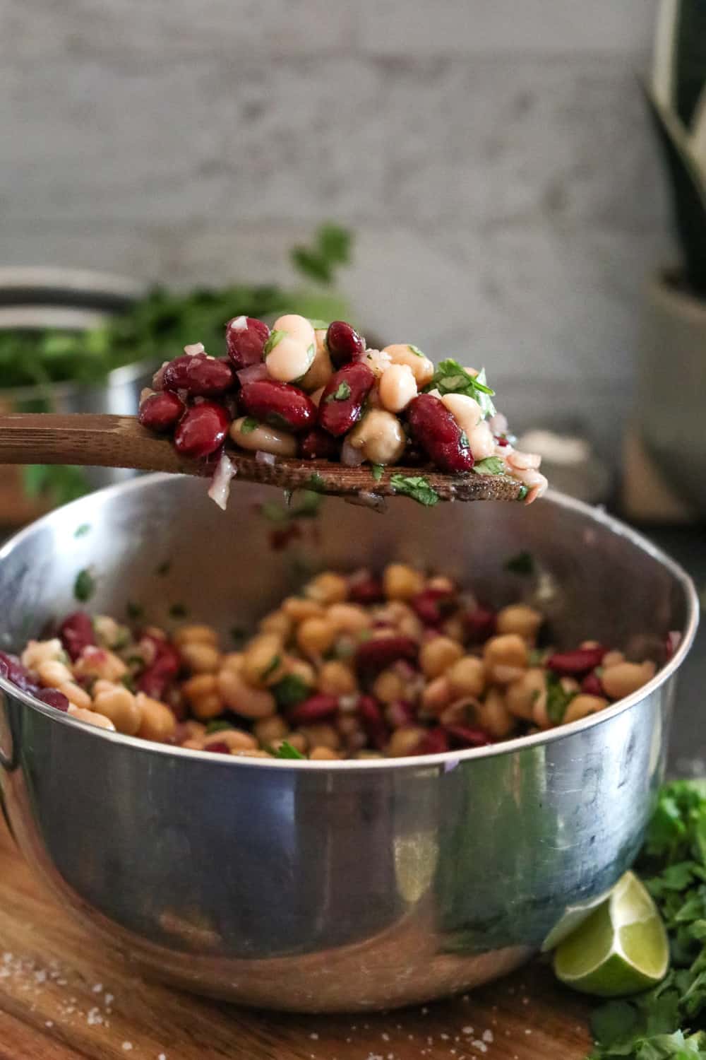 Vegan Bean Salad Recipe with Cilantro and Lime Juice Veggie Fun Kitchen