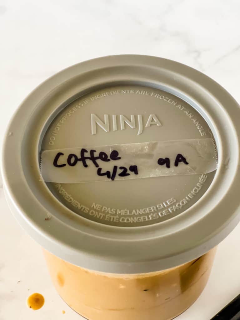 labeling the ninja creami lid with date and time