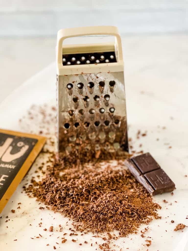 hu chocolate shavings with grater