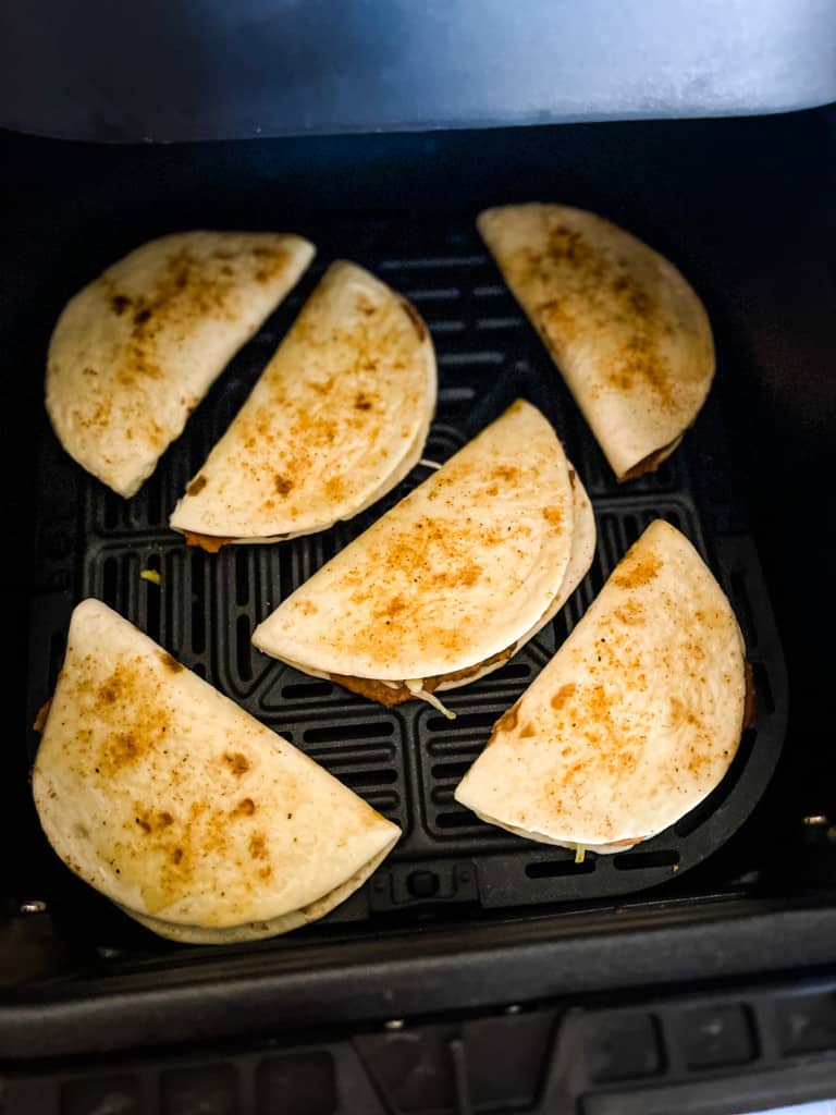 the tiny tacos in the air fryer ready to cook