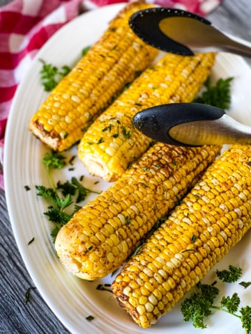 How to Air Fry Corn on the Cob, Vegan - Veggie Fun Kitchen