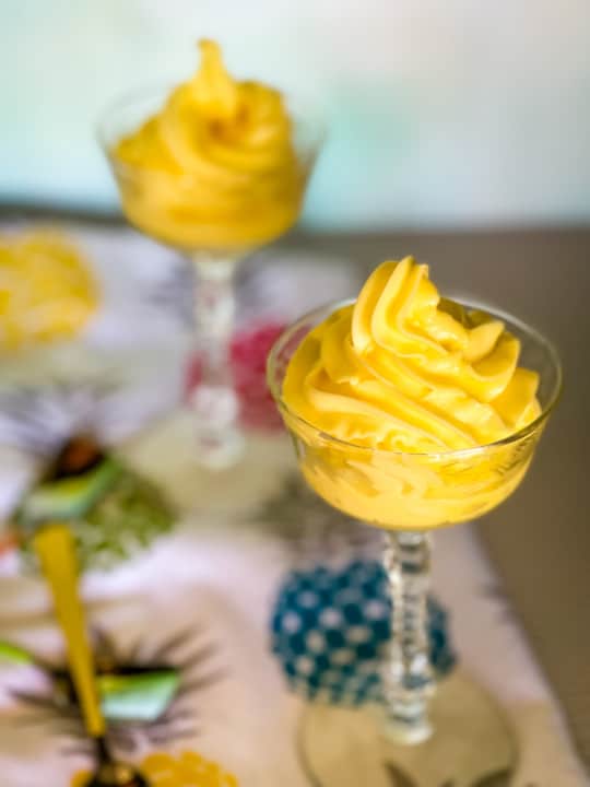two crystal dishes with dole whip