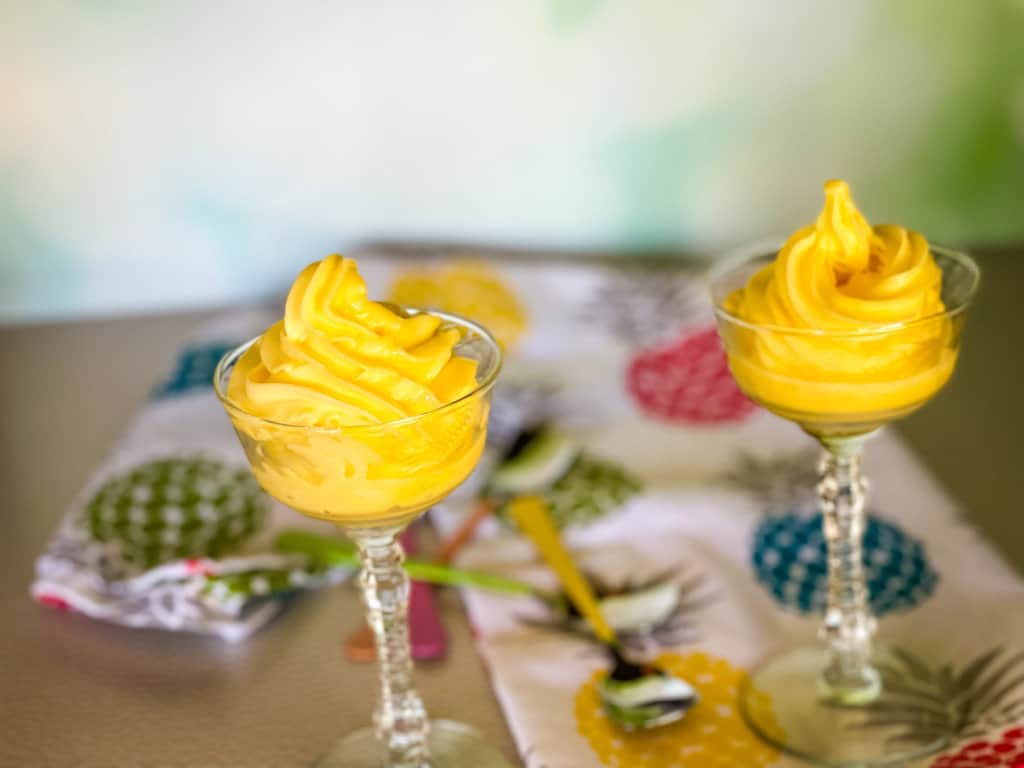 two crystal dishes with dole whip