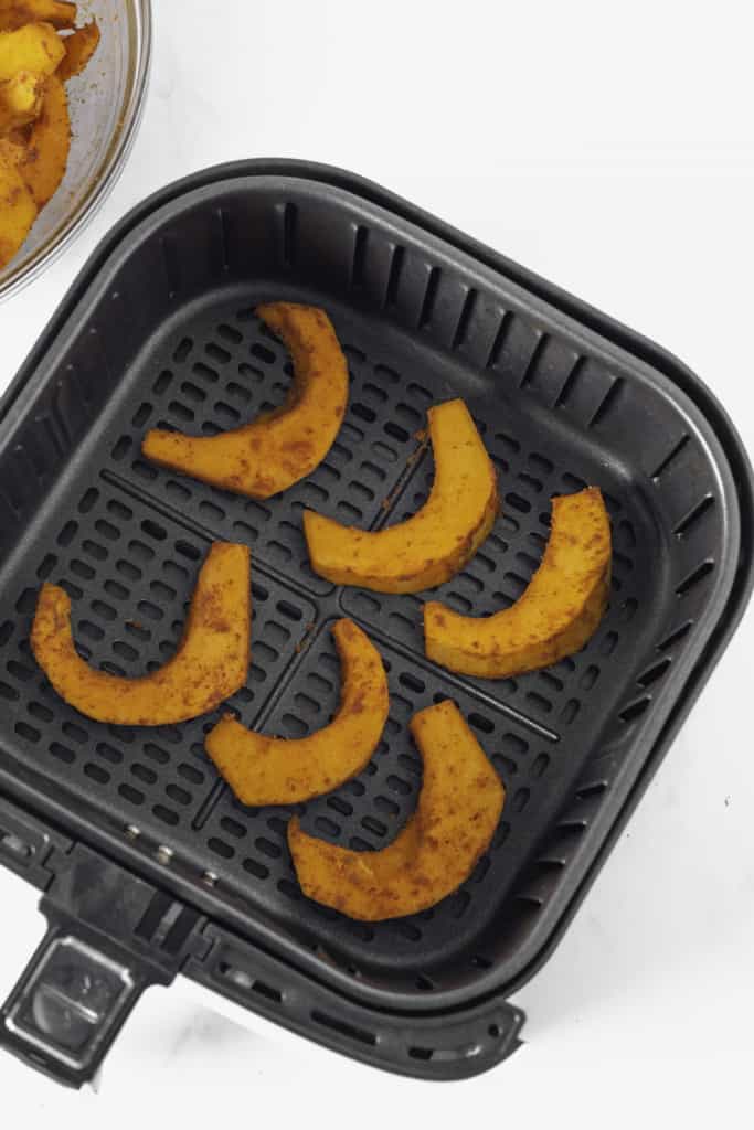 pumpkin fries on air fryer read to cook