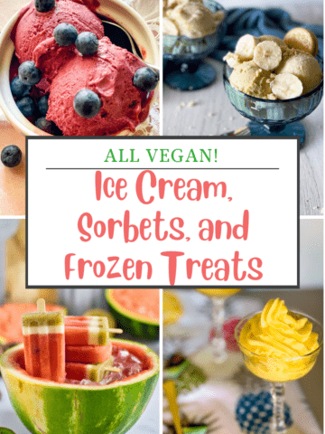 collage of vegan ice cream and popsicles with pinterest text overlay