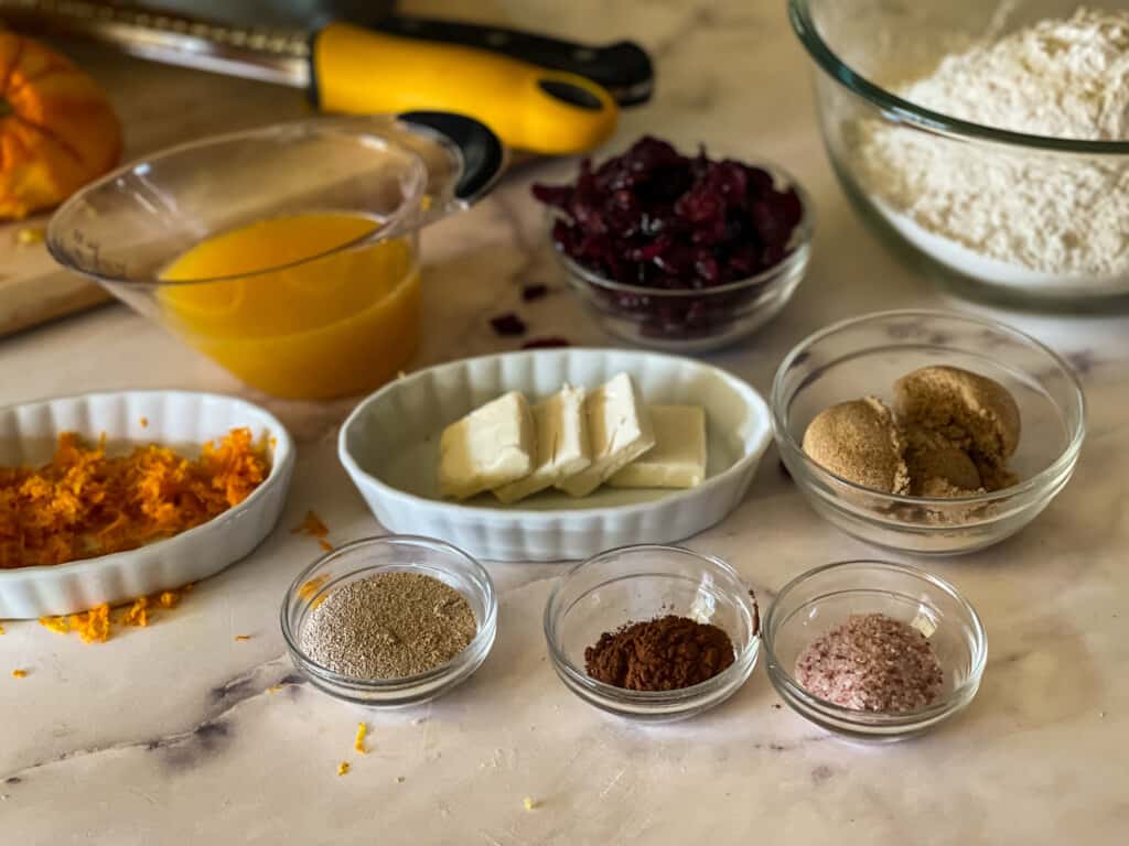 ingredients needed for orange cranberry bread