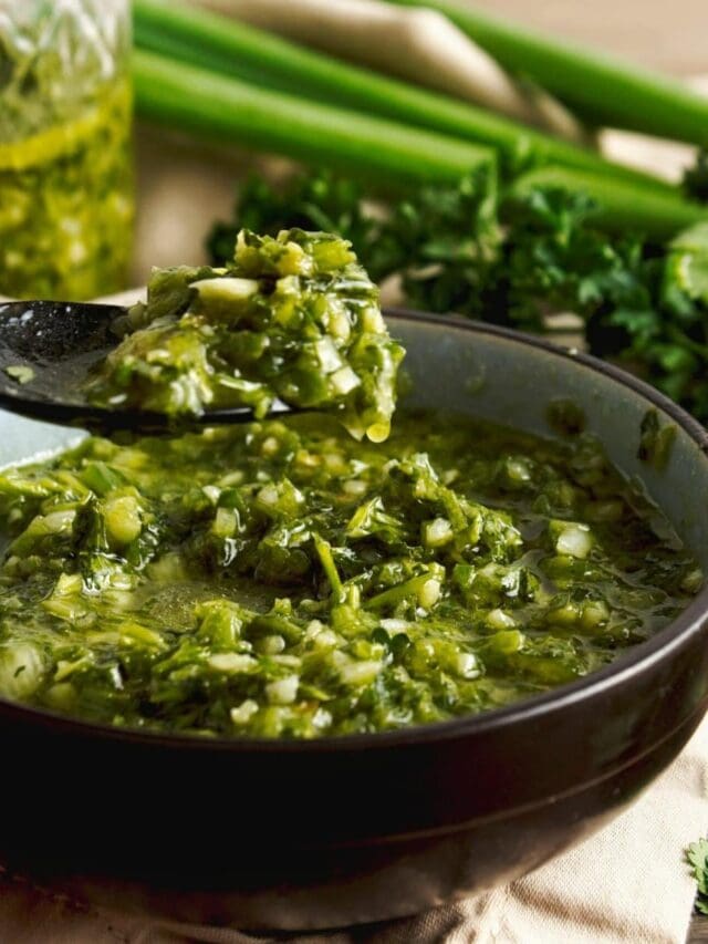 Easy Vegan Chimichurri with a Green Onion Twist! Veggie Fun Kitchen