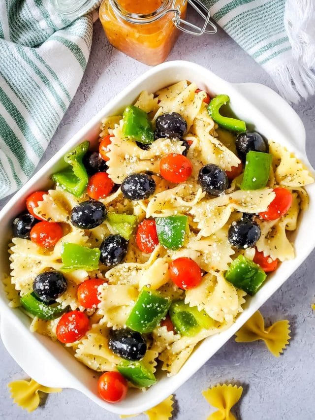Vegan Italian Bow Tie Pasta Salad: Zesty and Colorful BBQ Dish!