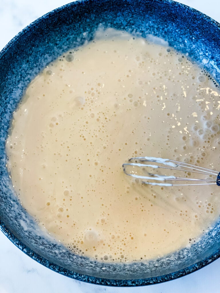 The buttermilk base is fully whisked.