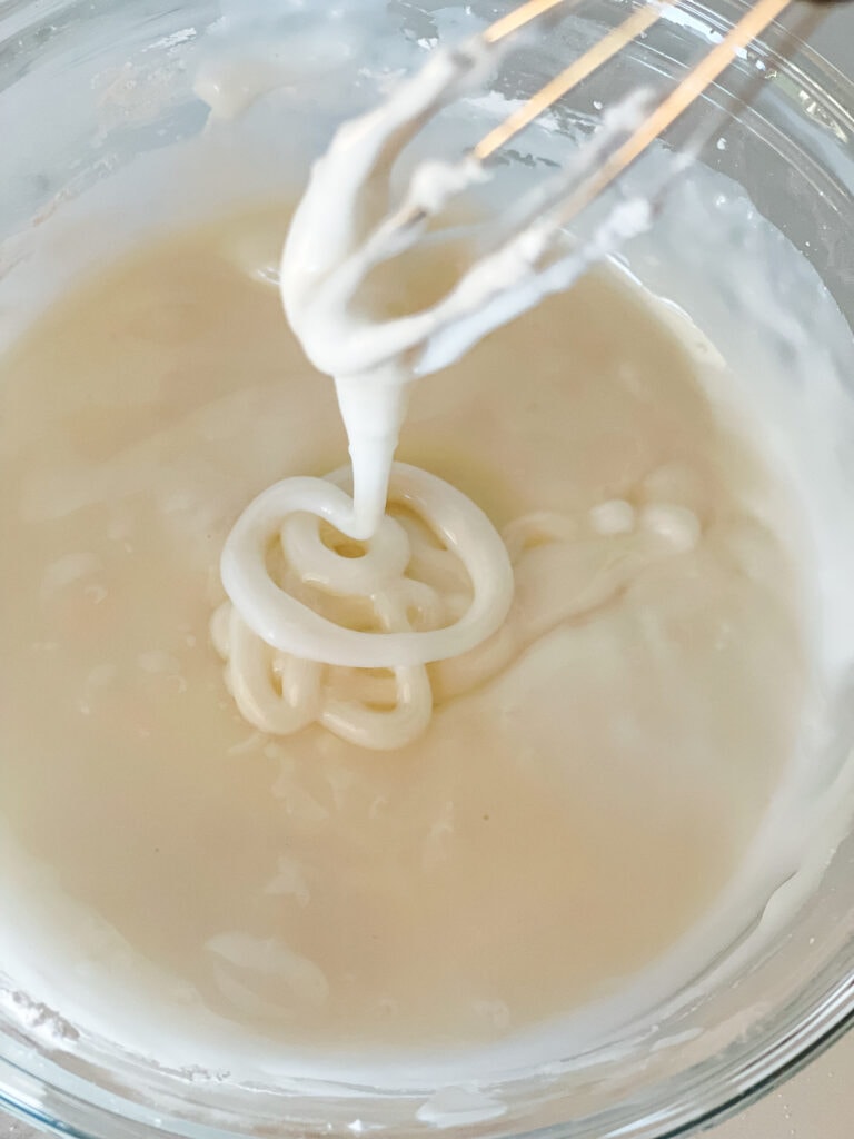 Showing that if you drizzle some icing it does not melt back in super quickly.