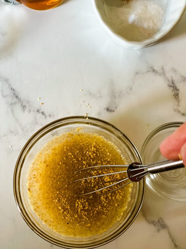 Whisking together the ground flax and the water.