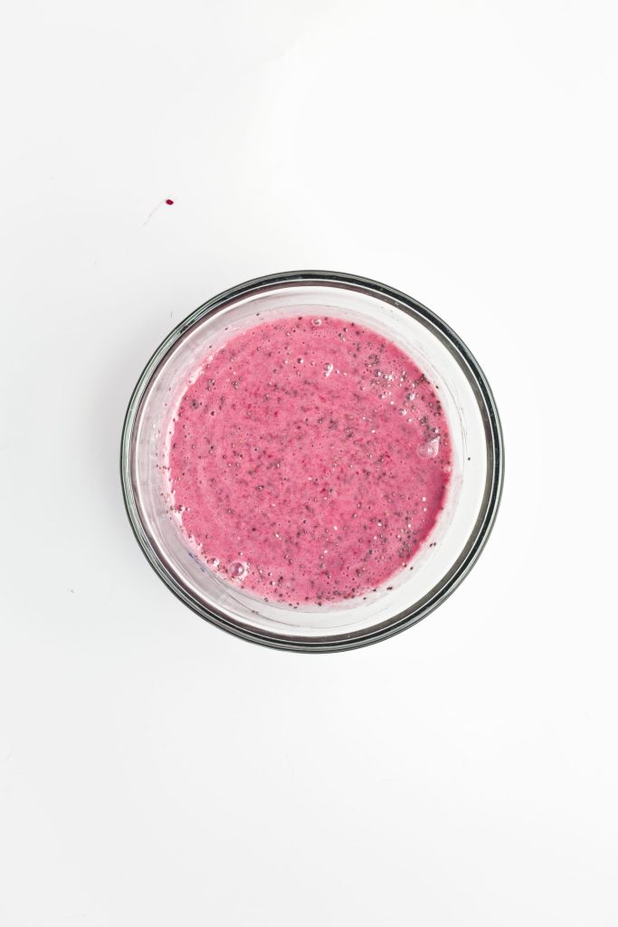 chia seeds mixed into the raspberry mixture